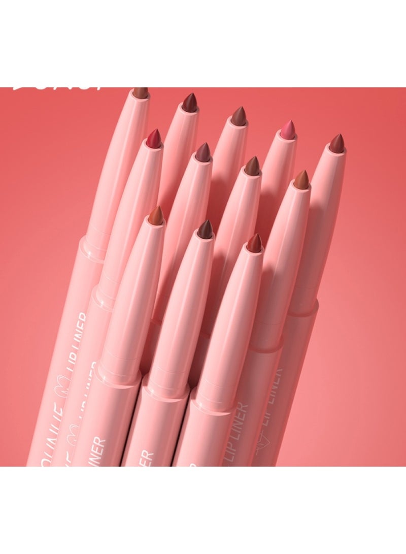 Huitich 12-Piece Velvet Matte Lip Liner Set – Easy-Apply Nude Lipstick & Lipstick Pen Collection - Image 4